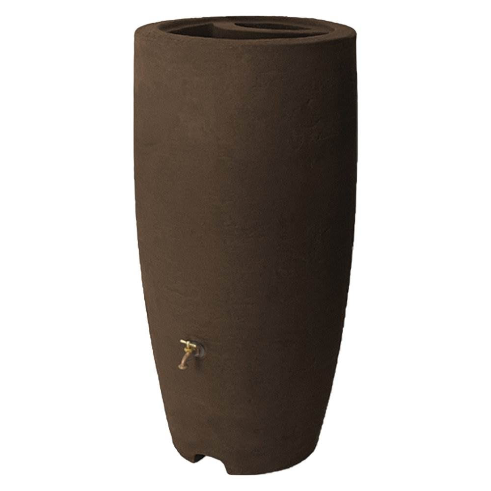 Algreen Athena 80 Gallon Plastic Water Collection Drum Barrel, Brownstone (Used) - VMInnovations