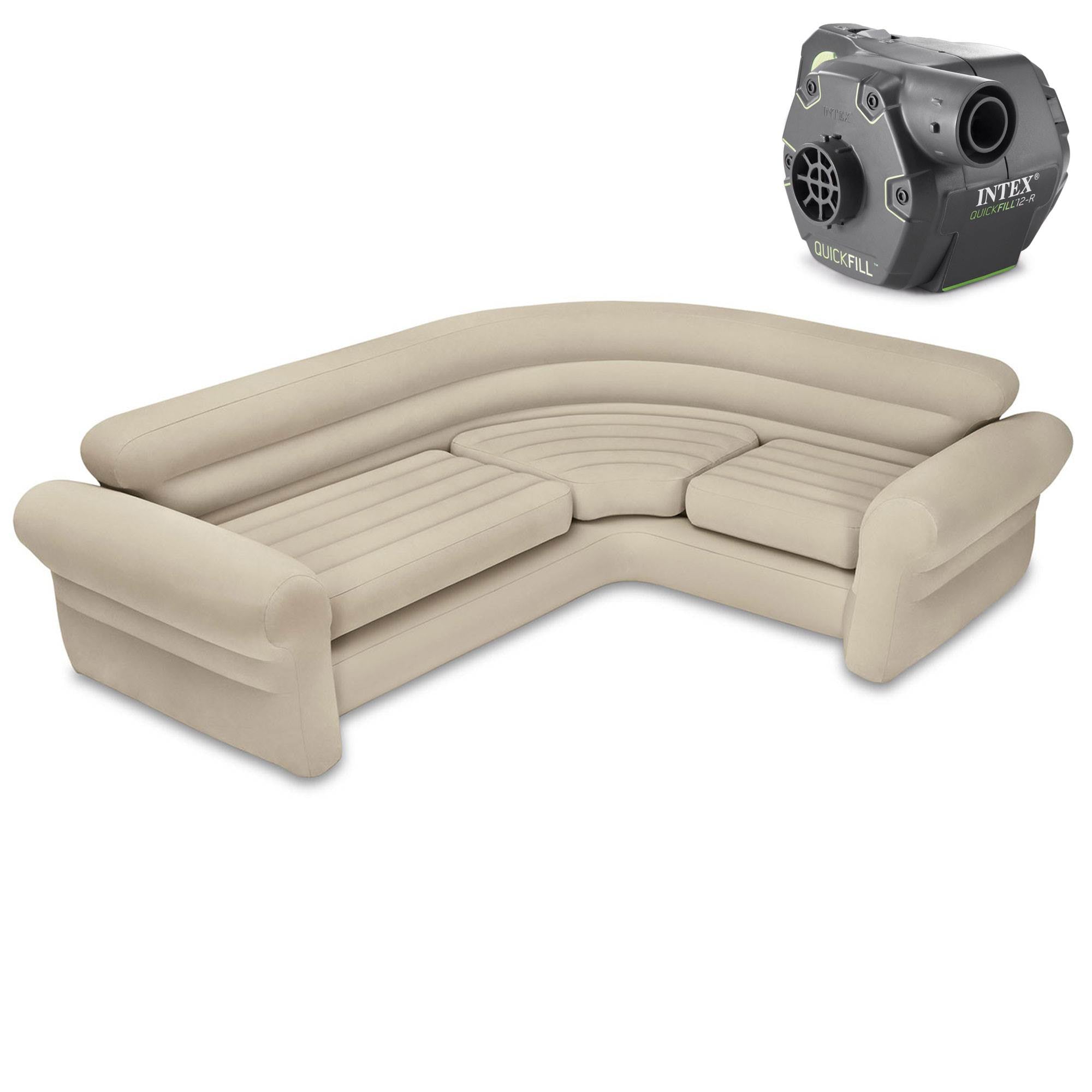 Intex Inflatable Corner Sofa and Intex Cordless Electric Inflatable Air Pump