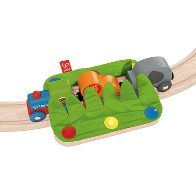 Hape Railway Play and Stow Table w/ Jungle Railway Journey Kids Wooden Train Set