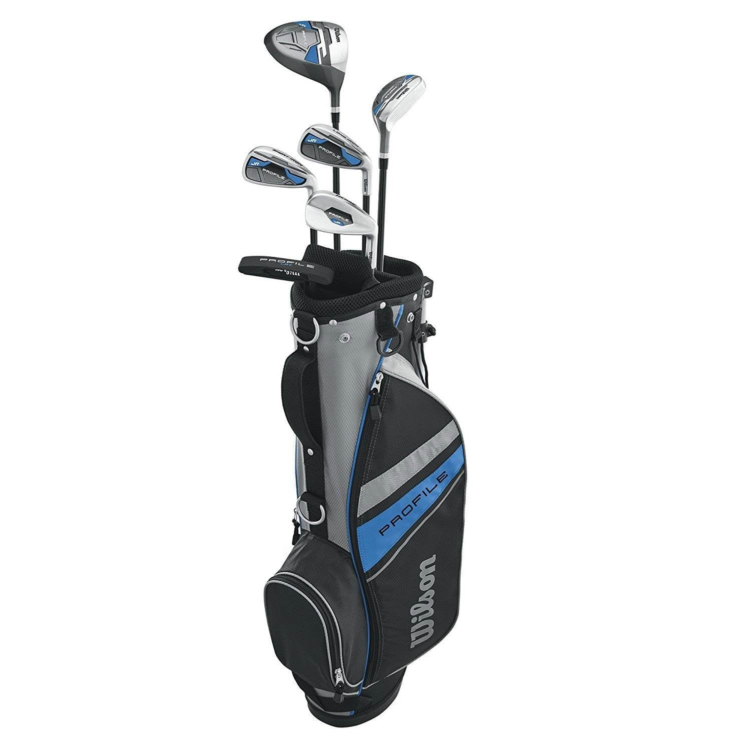 Wilson Profile Complete Junior Large Left Hand Golf Club Set with Golf Bag, Blue