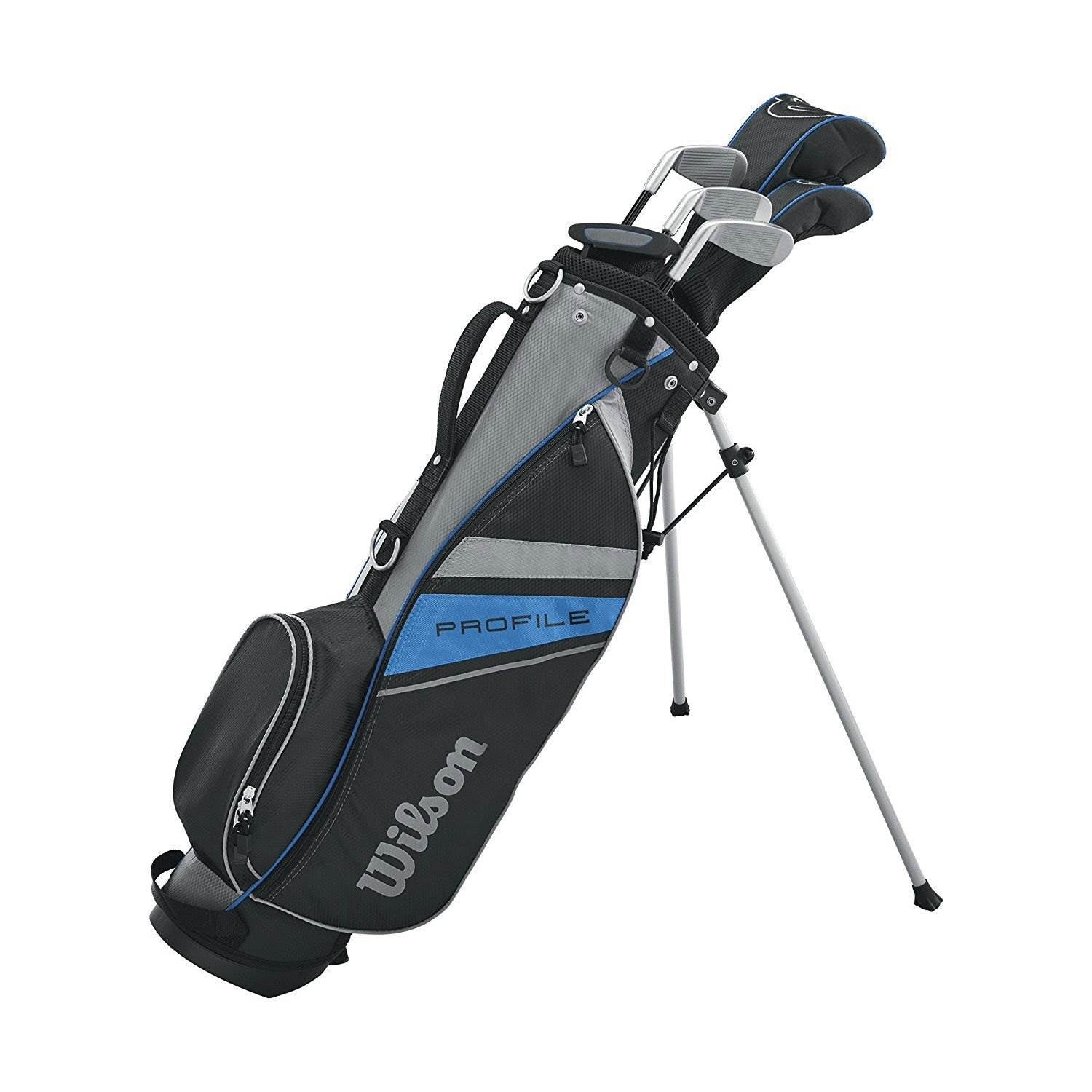 Wilson Profile Complete Junior Large Left Hand Golf Club Set with Golf Bag, Blue
