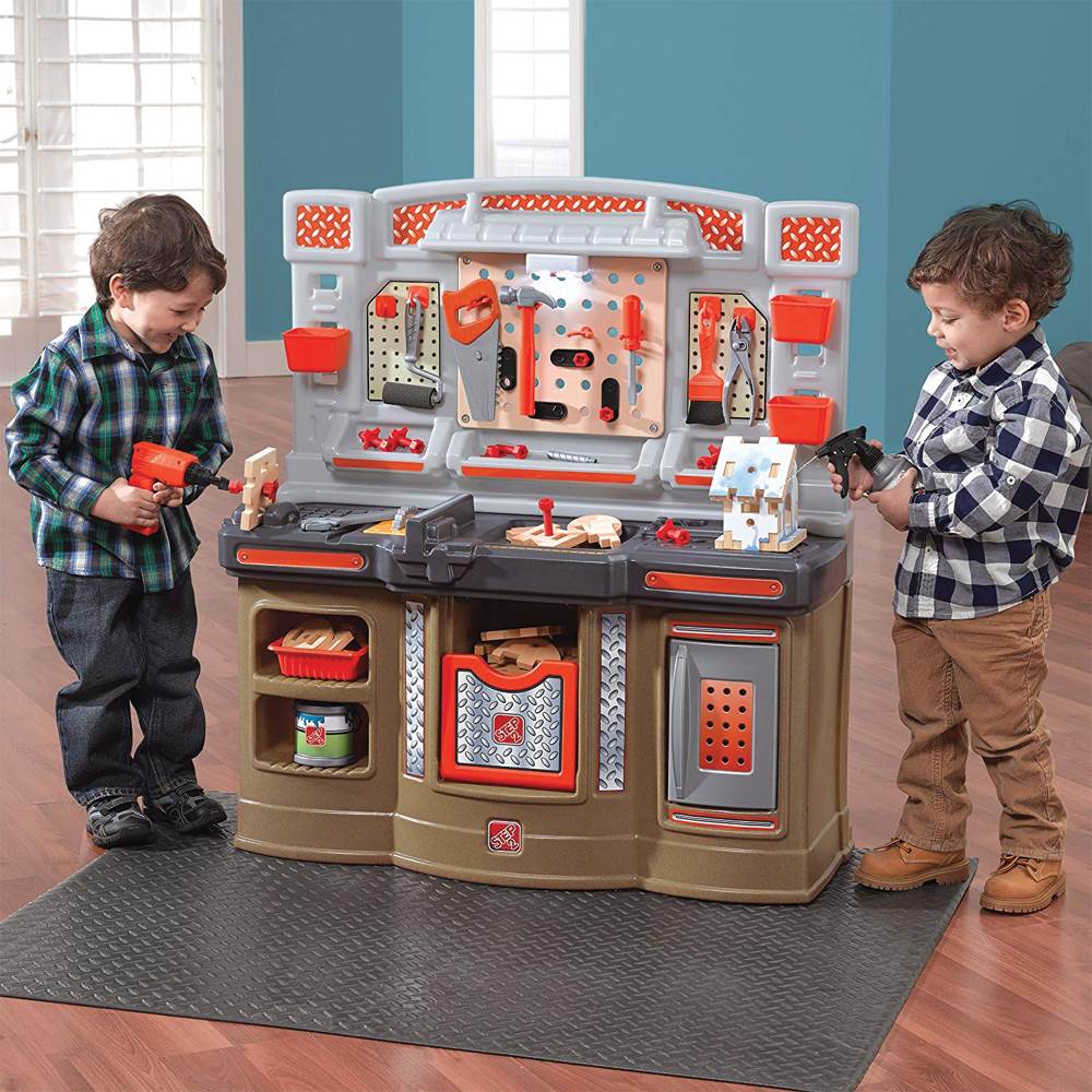 Step2 Big Builders Pro Kids Toy Tool Bench with Accessories, Orange (For Parts)