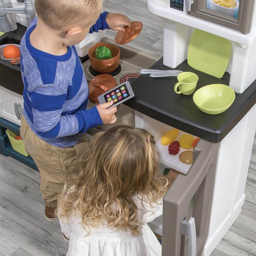 Step2 Plastic Pretend Play Modern Metro Kitchen Set with Utensil Accessories