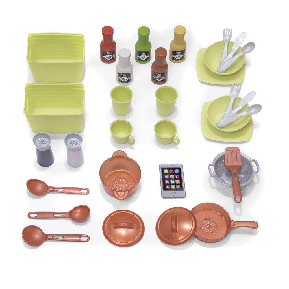Step2 Plastic Pretend Play Modern Metro Kitchen Set with Utensil Accessories