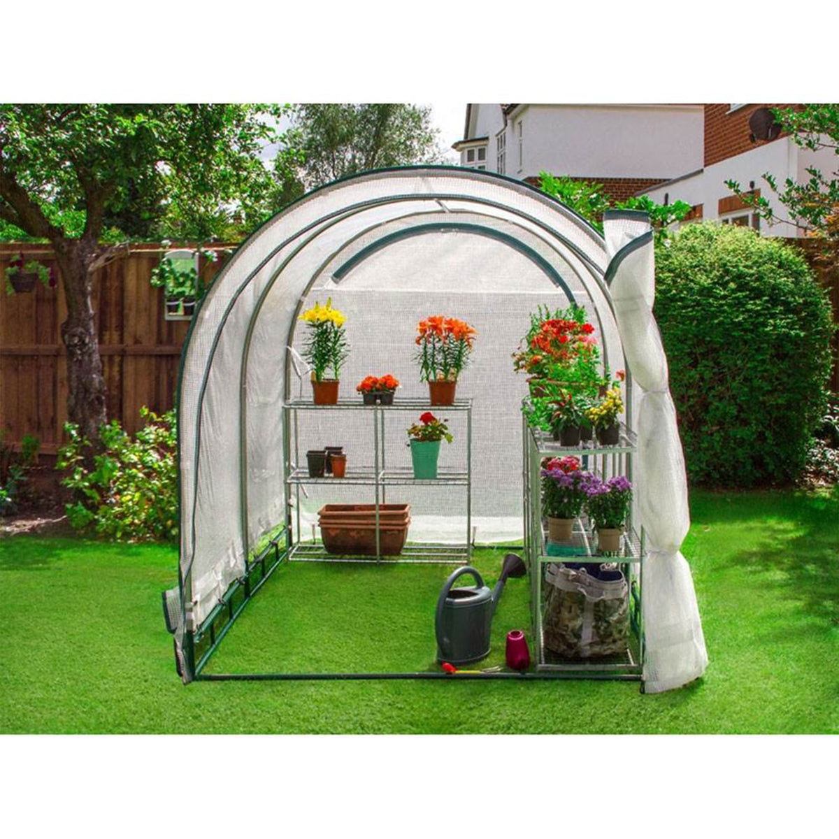 True Shelter GH68 6 x 8 Foot Portable Steel Frame & Polyethylene Greenhouse Kit