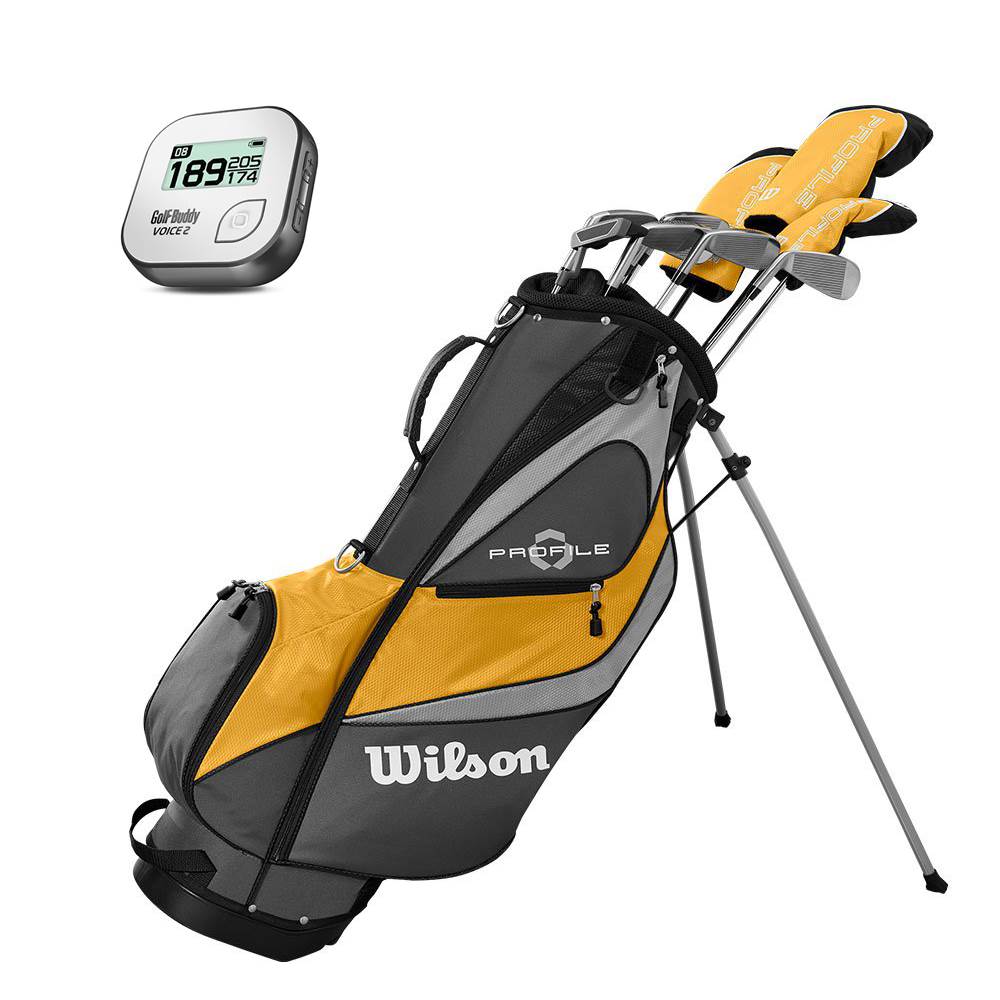 Wilson Profile XD Mens LH Flex Graphite Steel Golf Club Bag Set & Rangefinder