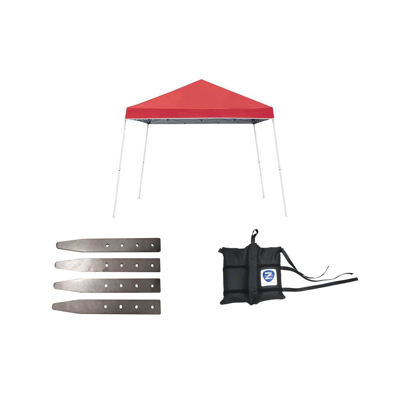 Z-Shade 10' x 10' Angled Leg Instant Shade Canopy & Stake Kit & Weight Bags