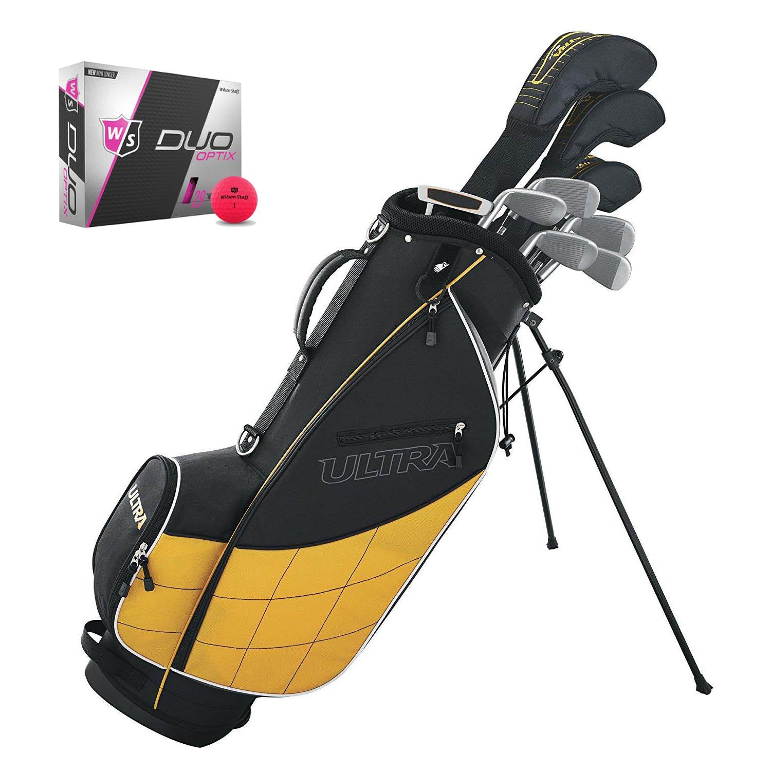 Wilson Ultra Mens 13 Piece Left Handed Golf Club Package Set with Bag & Balls