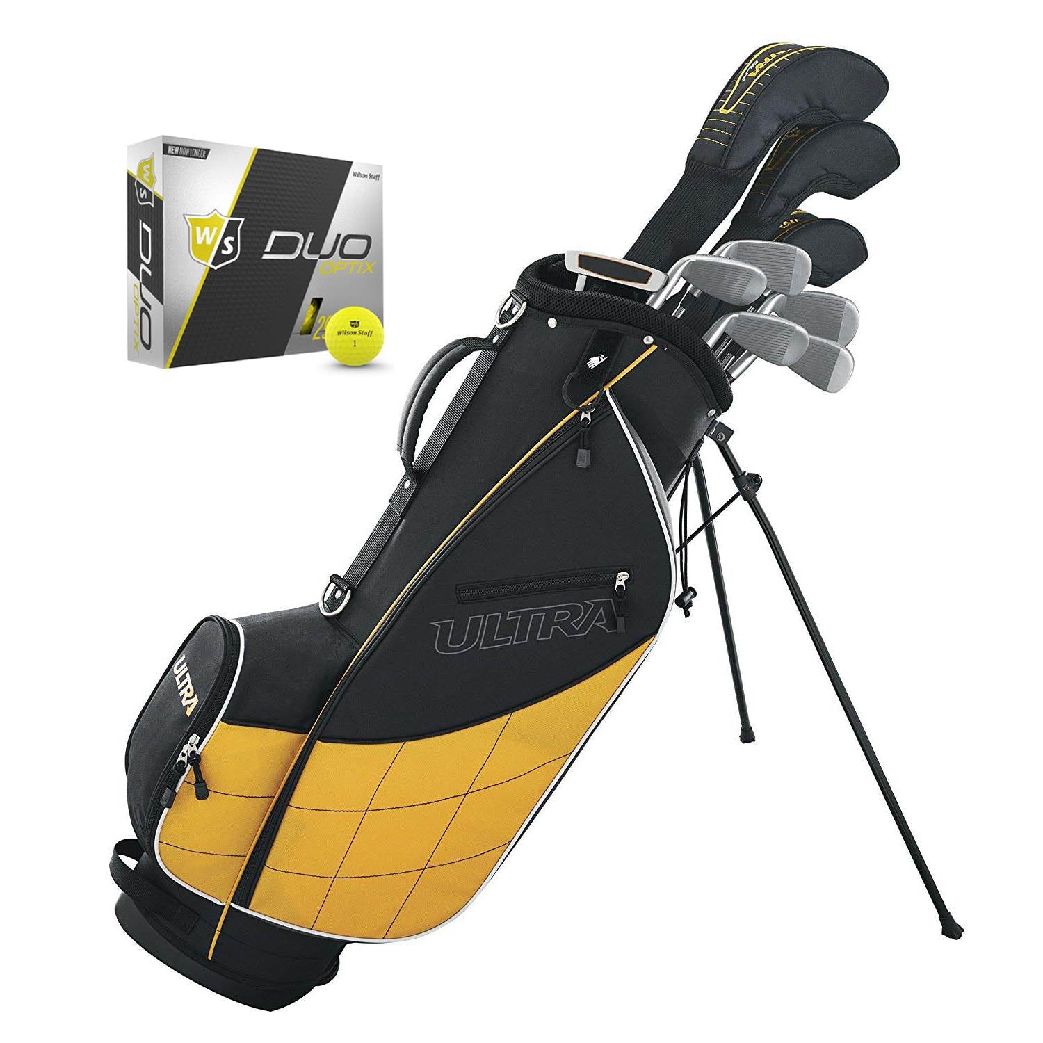 Wilson Ultra Mens 13 Piece Left Handed Golf Club Package Set with Bag & Balls