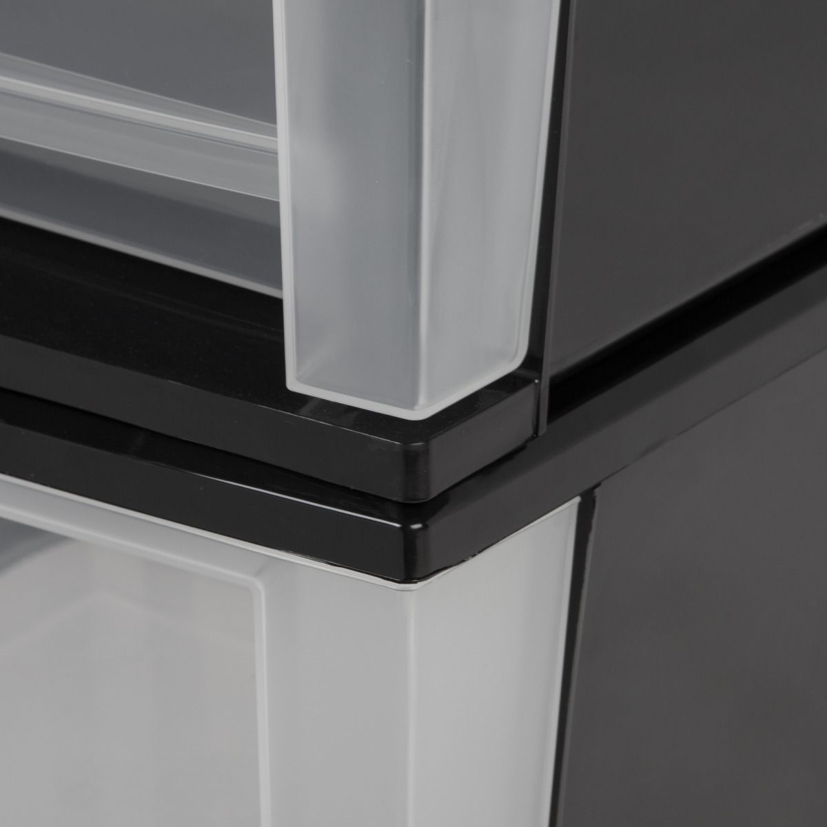 IRIS USA Large 32 Quart Stackable Pull Out Clear Front Plastic Drawer, Black (2 Pack)
