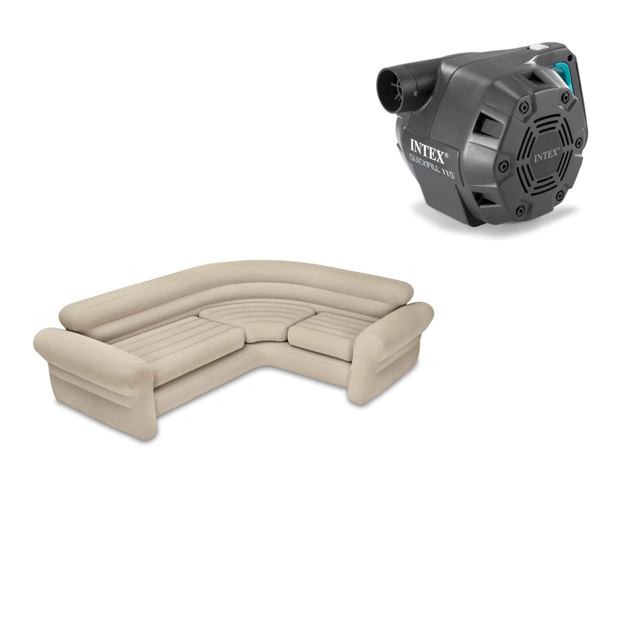 Intex Inflatable Corner Sectional Sofa & Intex 120-Volt Corded Electric Air Pump