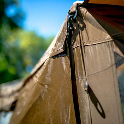 Quick-Set Escape Sky Camper Gazebo Canopy Shelter w/ Floor, Brown (For Parts)