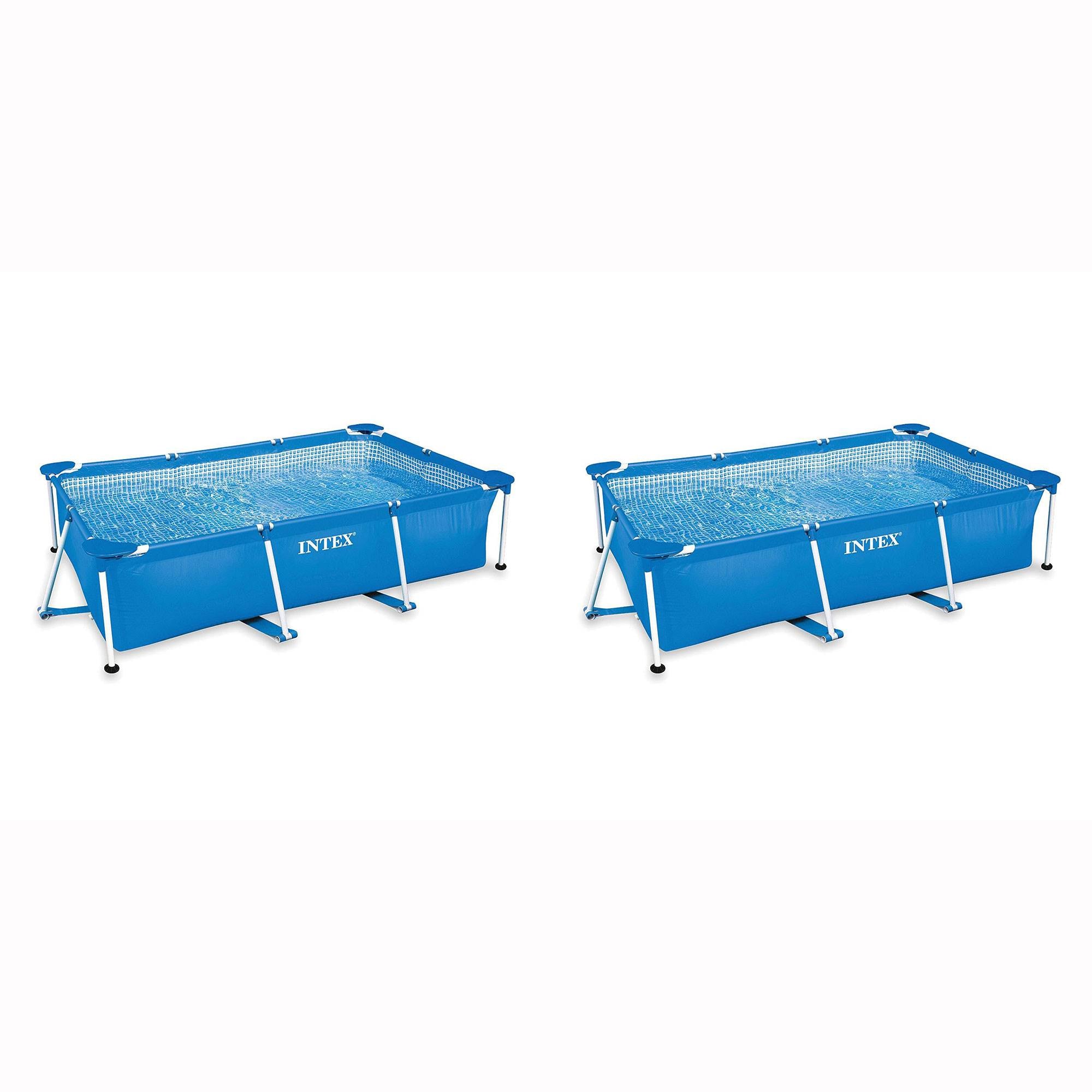 Intex 8.5ft x 5.3ft x 26in Rectangular Above Ground Swimming Pool, Set of 2