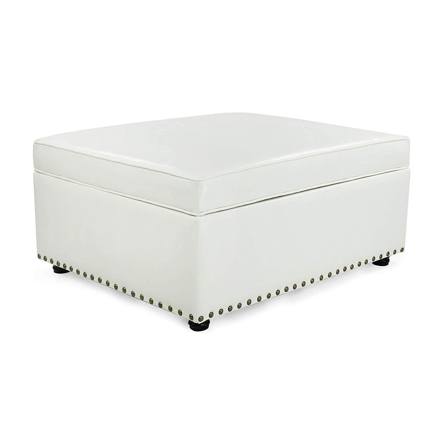 SpaceMaster iBed Ottoman with Fold Out Hideaway Guest Bed, White (Used)