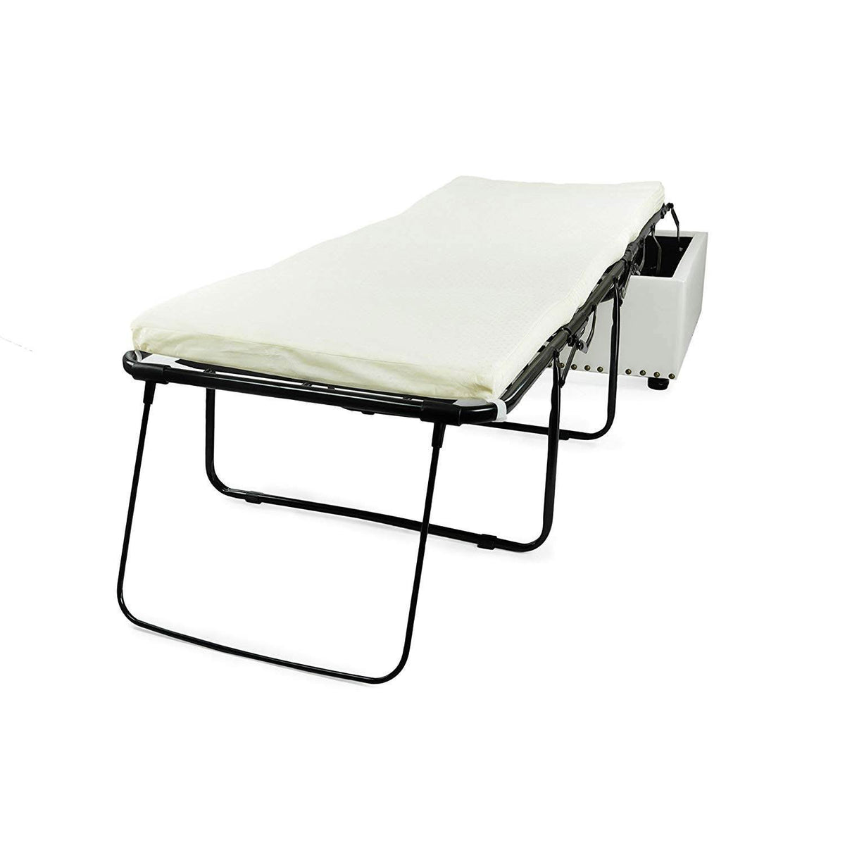 SpaceMaster iBed Ottoman with Fold Out Hideaway Guest Bed, White (Open Box)