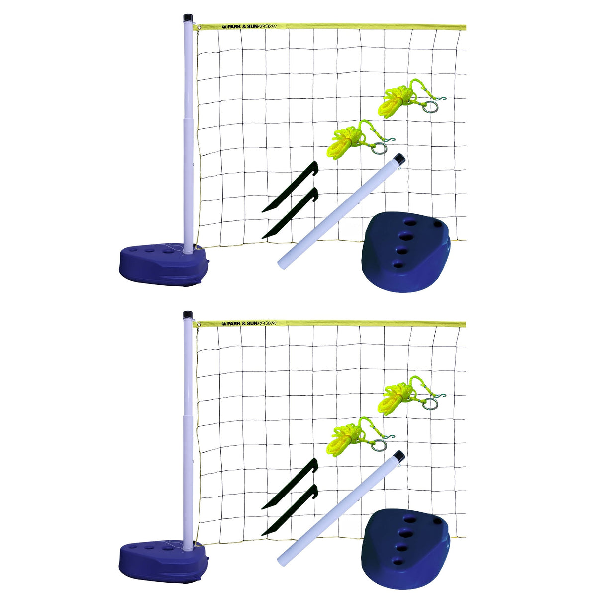 Park & Sun Sports Portable Indoor Outdoor Pool Volleyball Net Play Set (2 Pack)
