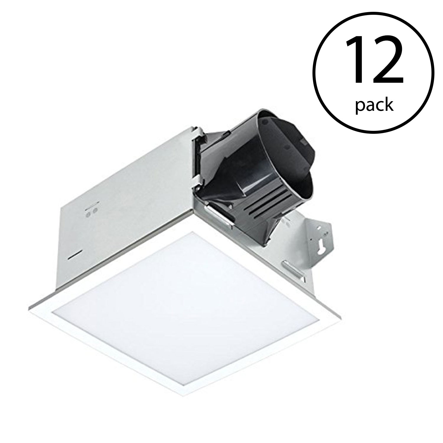 Delta Electronics 100 CFM Exhaust Bath Fan Edge Lit Dimmable LED Light (12 Pack)
