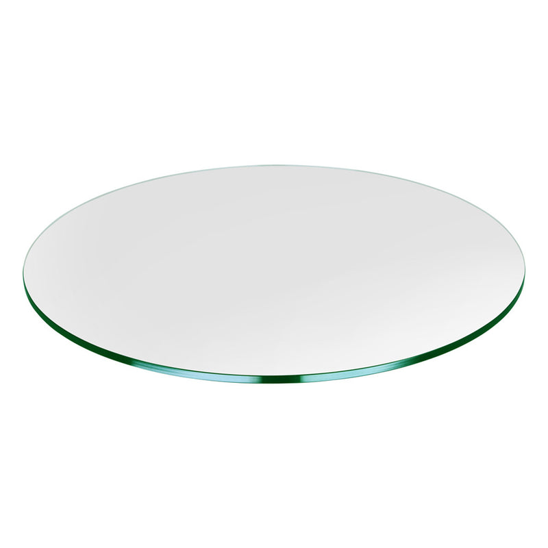 Dulles Glass 12 Inch Round Flat Polish 3/8 Inch Thick Tempered Glass Table Top