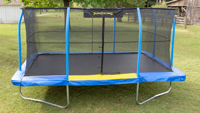 JumpKing 12 x 17 Foot Large Rectangular Trampoline with Safety Net Wall Siding