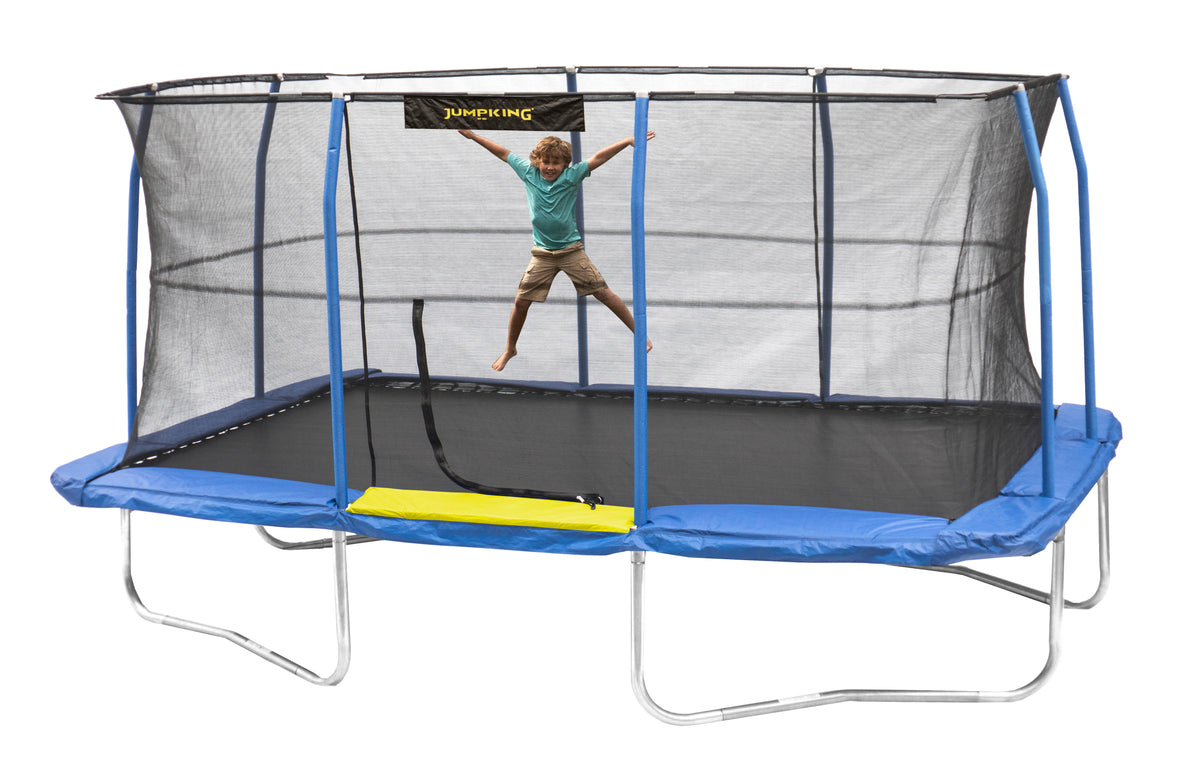 JumpKing 12 x 17 Foot Large Rectangular Trampoline with Safety Net Wall Siding