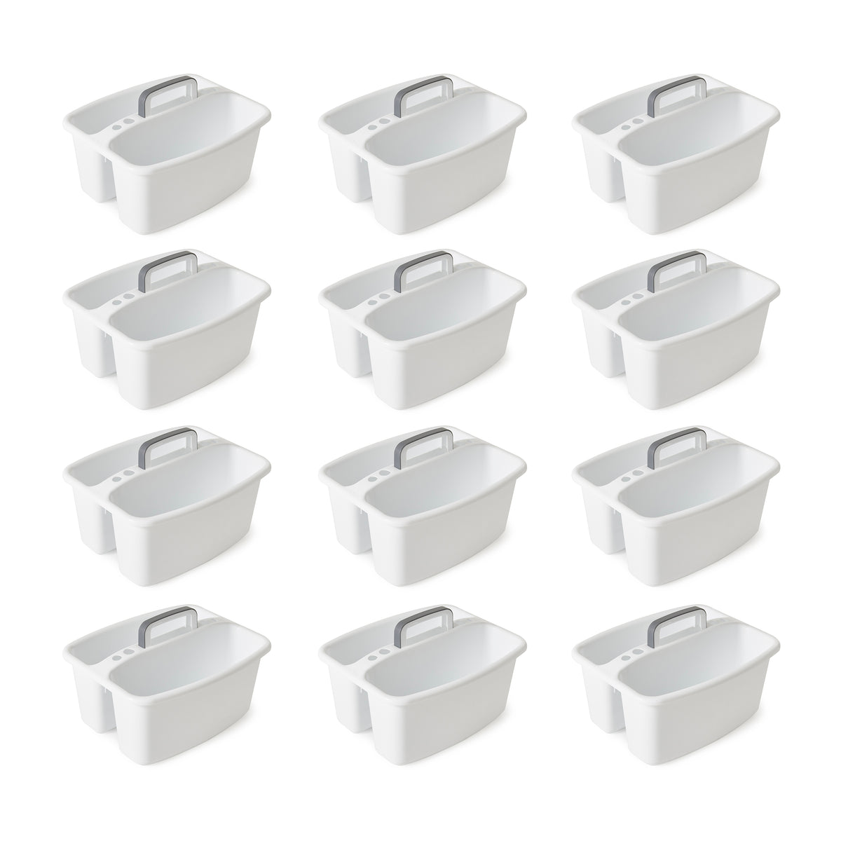 Gracious Living Large Home Divided Storage Tote Caddy w/ Carry Handle (12 Pack)