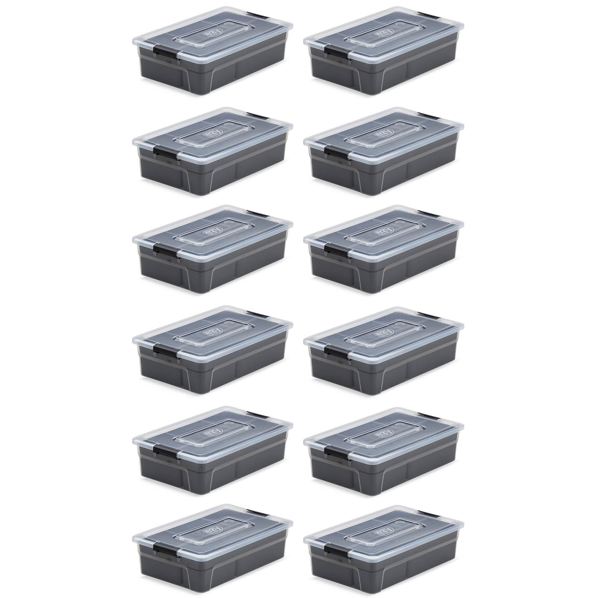 Ezy Storage 5.6 Liter Sort It Container Box with Removable Tray Cups (12 Pack)