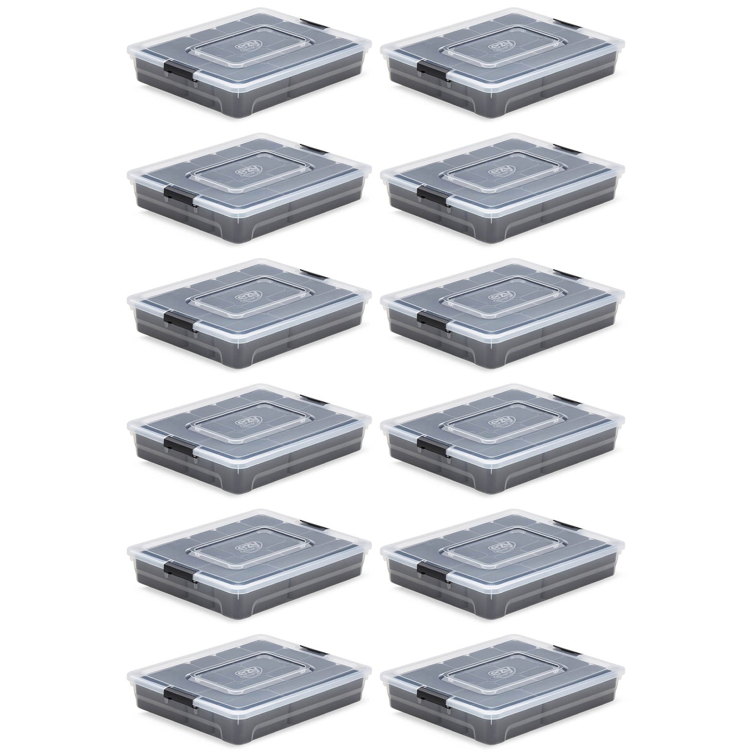 Ezy Storage Sort It 5 Quart Container Box with 13 Cup Insert Tray (12 Pack)