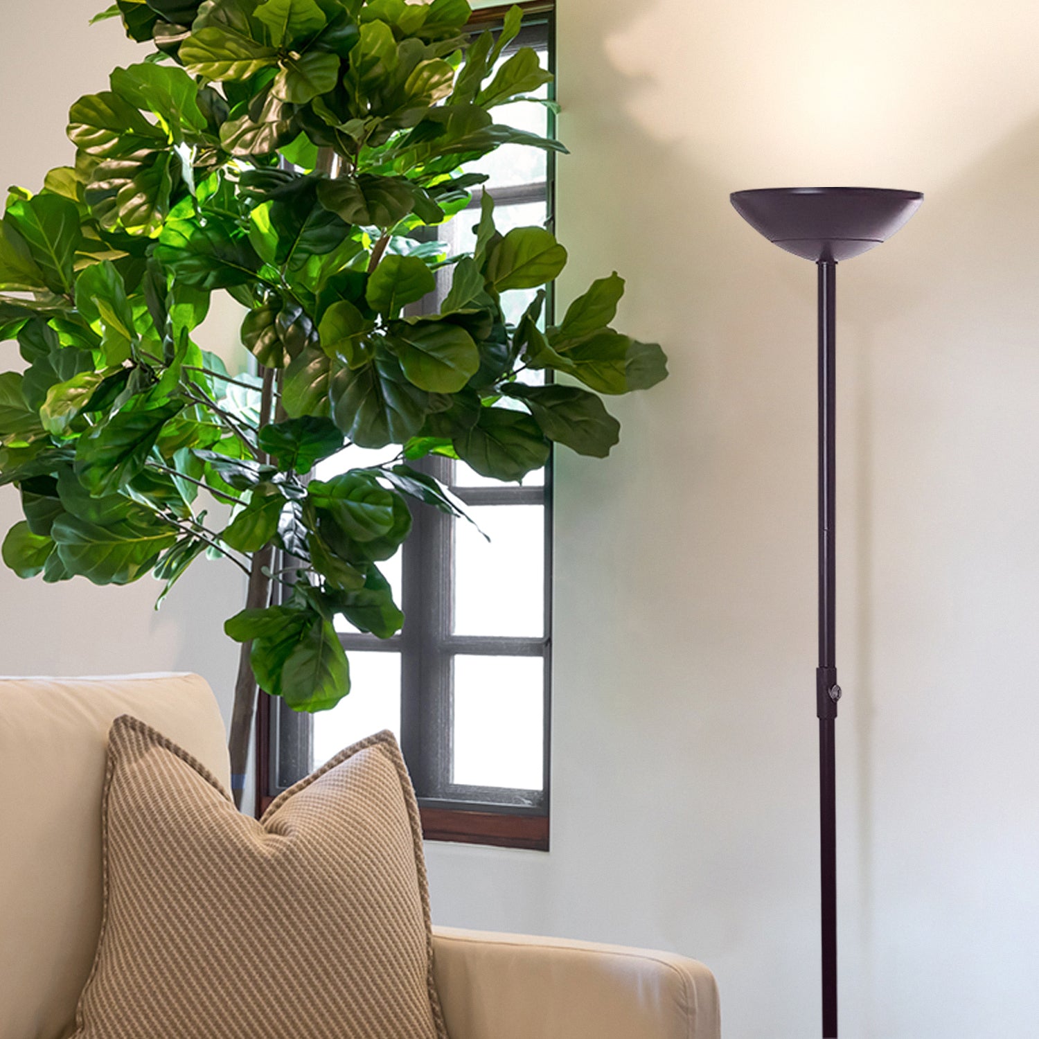 Brightech SkyLite LED High Lumen Uplight Standing Floor Lamp, Black (Open Box) - VMInnovations