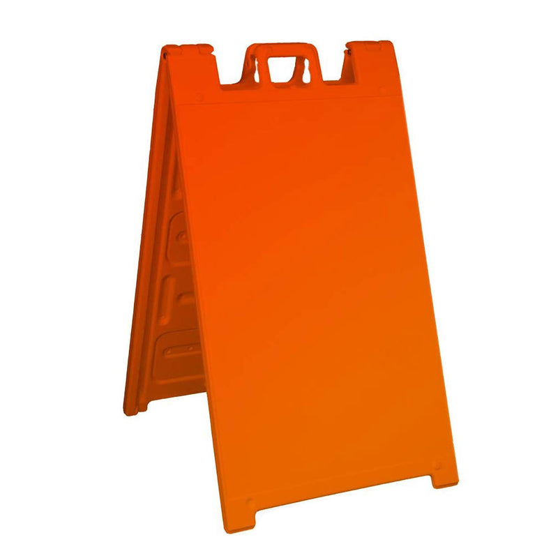 Plasticade 130-O Signicade A Frame Plain Portable Folding Sign, Orange (2 Pack)