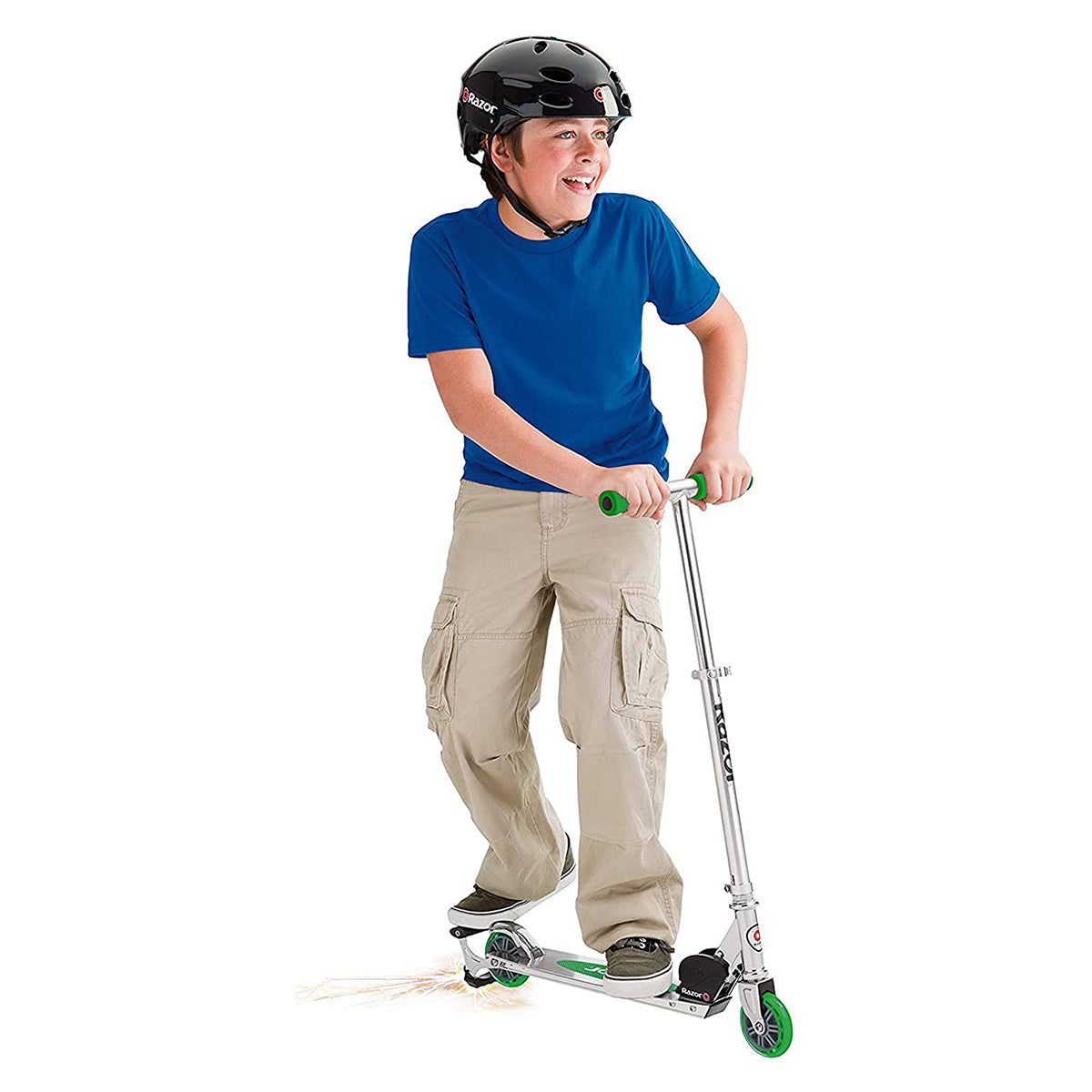 Razor Spark Kick Scooter Toy w/ Sparking Bar for Kids Age 8+, Green (Used)