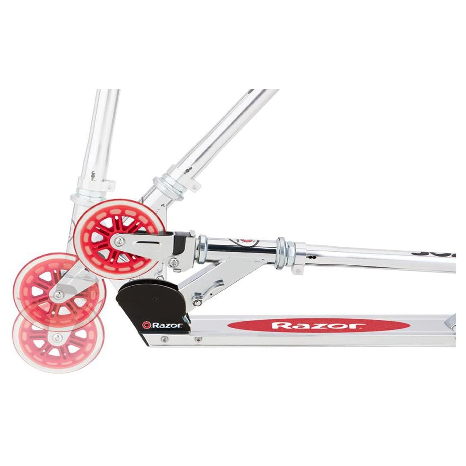 Razor A3 Kick Push Folding Aluminum Portable Scooter for Kids, Red (Open Box) - VMInnovations