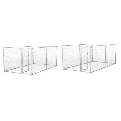 Lucky Dog 10 x 5 x 4 Foot Heavy Duty Outdoor Chain Link Kennel Enclosure (2 Pk)
