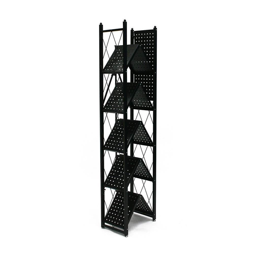 Origami 6 Shelf Open Styled Organizational Deco Rack Bookshelf, Black (Used) - VMInnovations