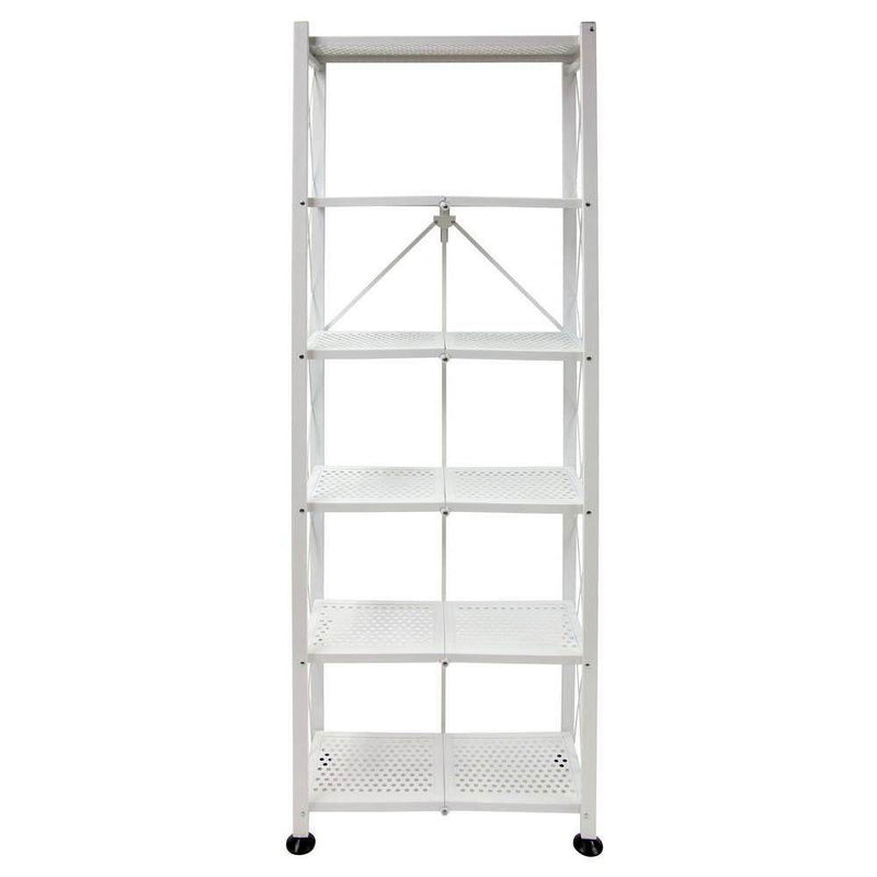 Origami RB-03 6 Shelf Open Styled Home Organizational Deco Rack Bookshelf, White