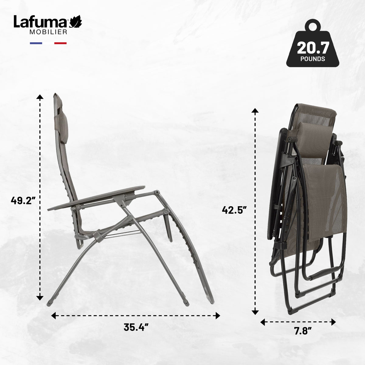 Lafuma Futura Batyline XL Series Outdoor Relaxation Chair, Graphite (Used)