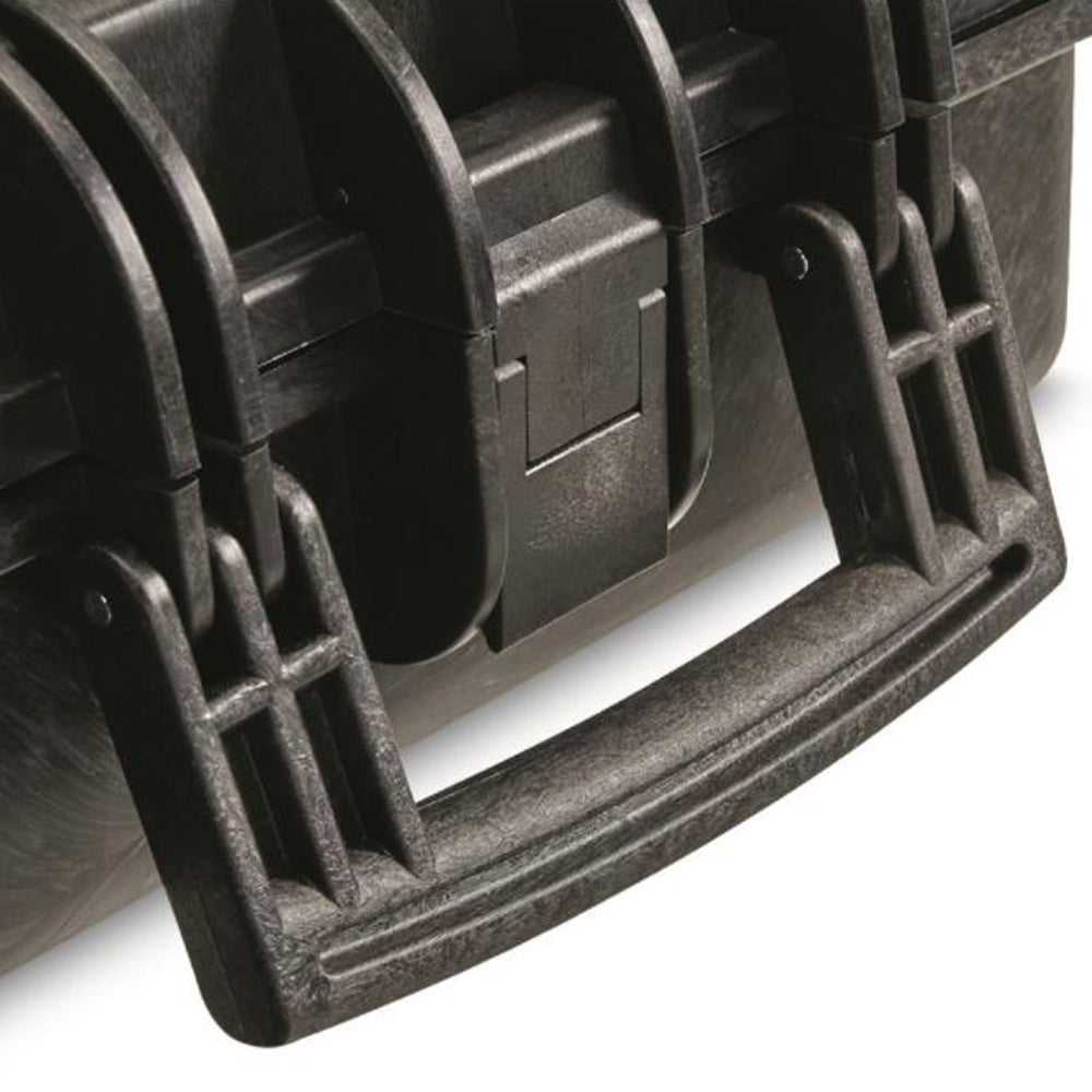 HQ Issue Molded Plastic Large Double Carry Gun Case with Transport Wheels, Black - VMInnovations