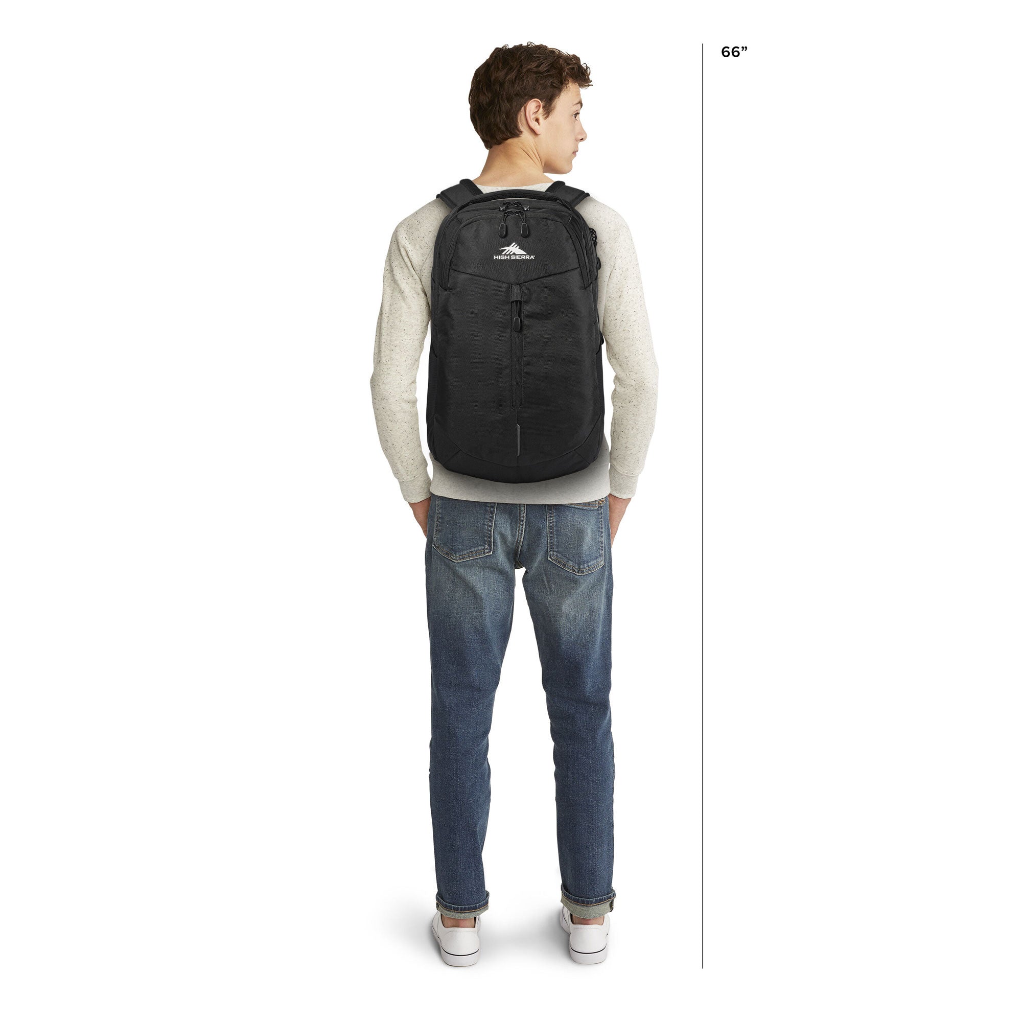 Swerve Pro Backpack Bookbag w/ Laptop Pocket & Tablet Sleeve, Black (Used) - VMInnovations