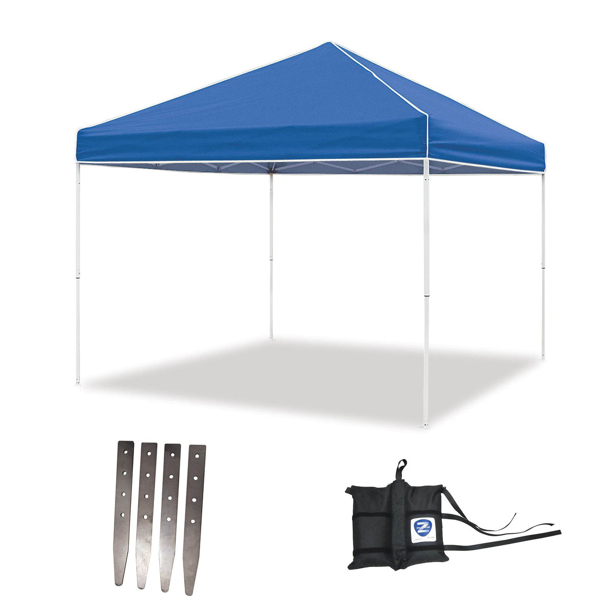 Z-Shade 10 x 10 Foot Instant Pop Up Canopy Tent w/ Steel Stakes & Weight Bags