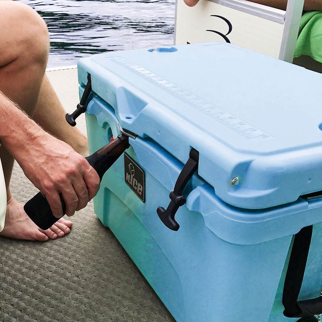 nICE 45 Quart Lockable Bear Resistant Insulated Portable Cooler, Light Blue