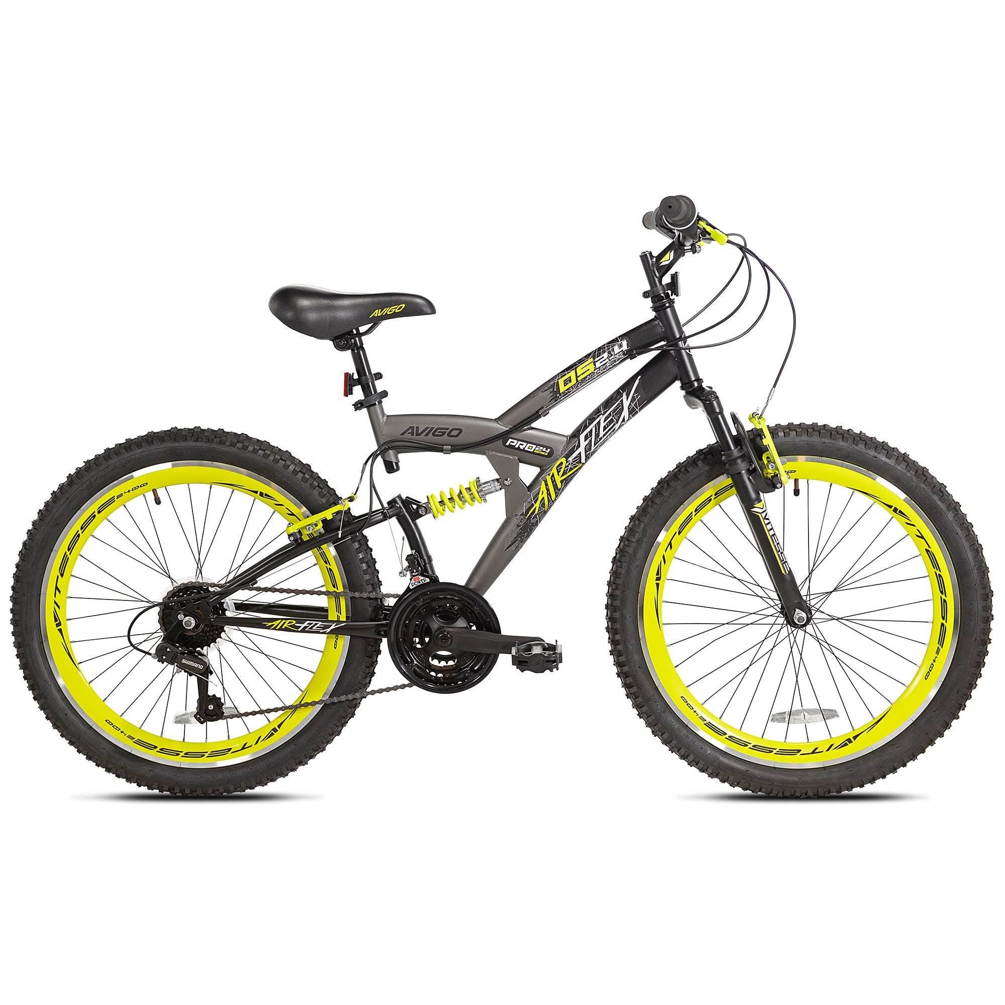 Kent Bikes Avigo Air Flex Steel 24 Inch Boys BMX Bike & 3 Bike Car Trunk Rack