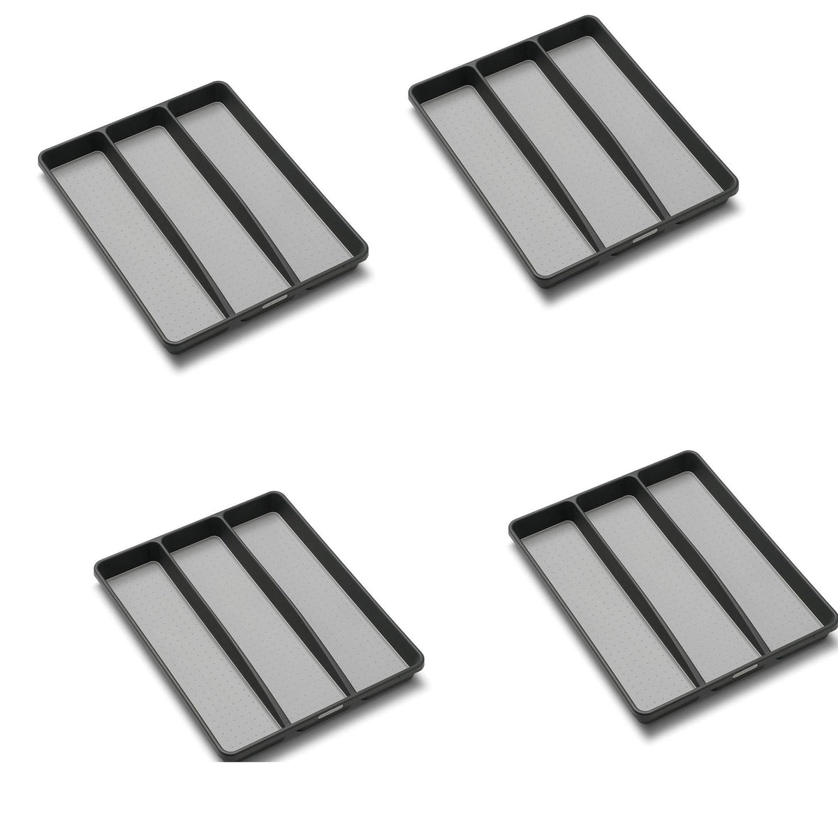 MadeSmart Large Kitchen 3 Compartment Utensil Tray Drawer Organizer (4 Pack)