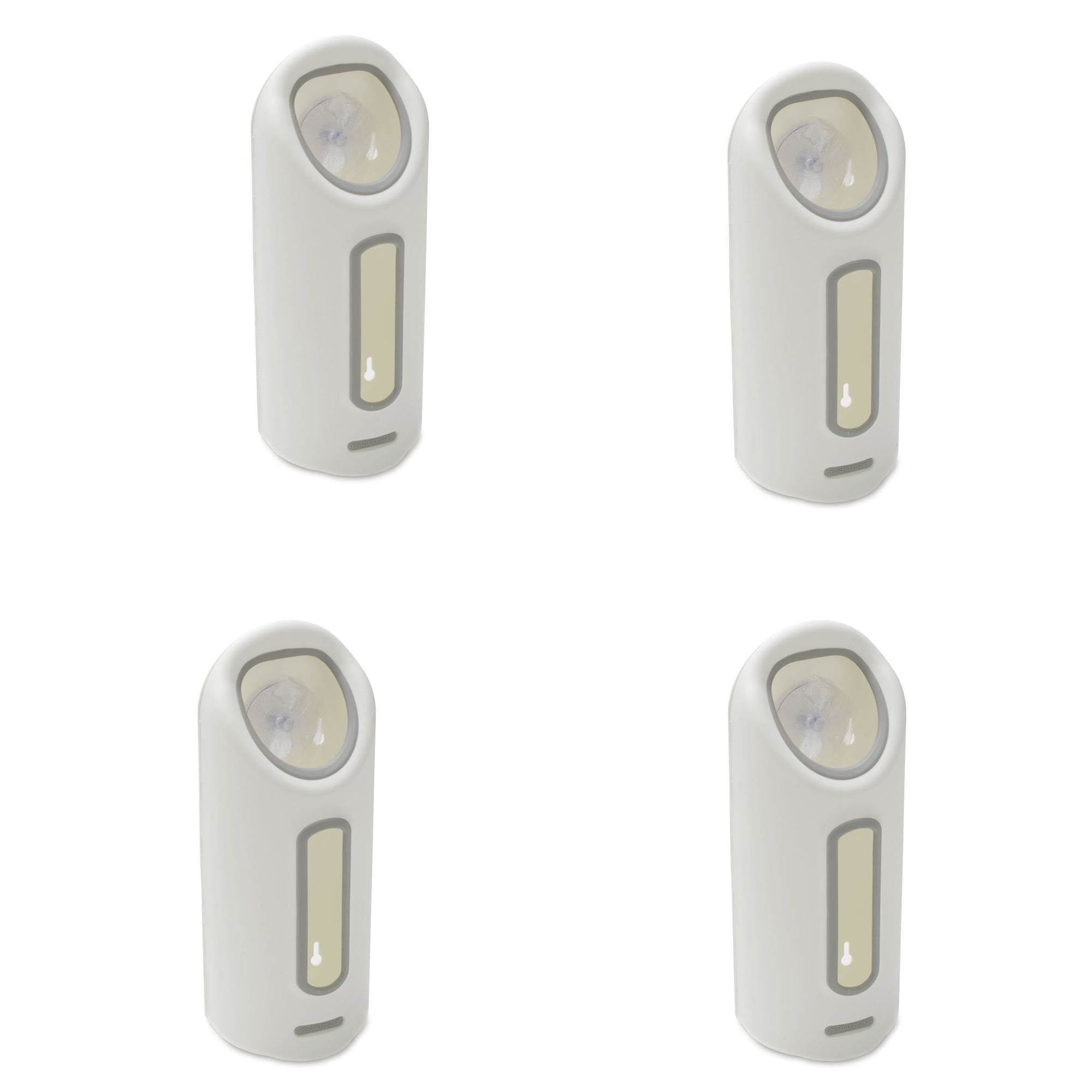 Madesmart Suction Cup Plastic Grocery Bag Saver Wall Dispenser, White (4 Pack)