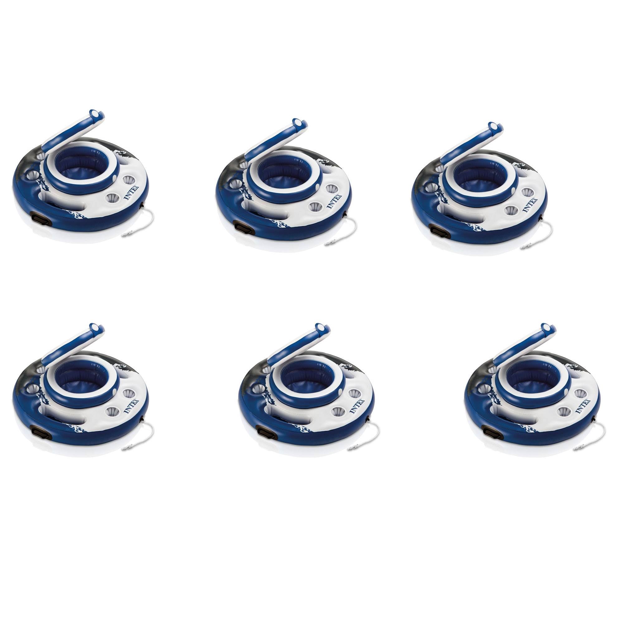 Intex Mega Chill Swimming Pool Inflatable Floating 24 Beverage Cooler (6 Pack)