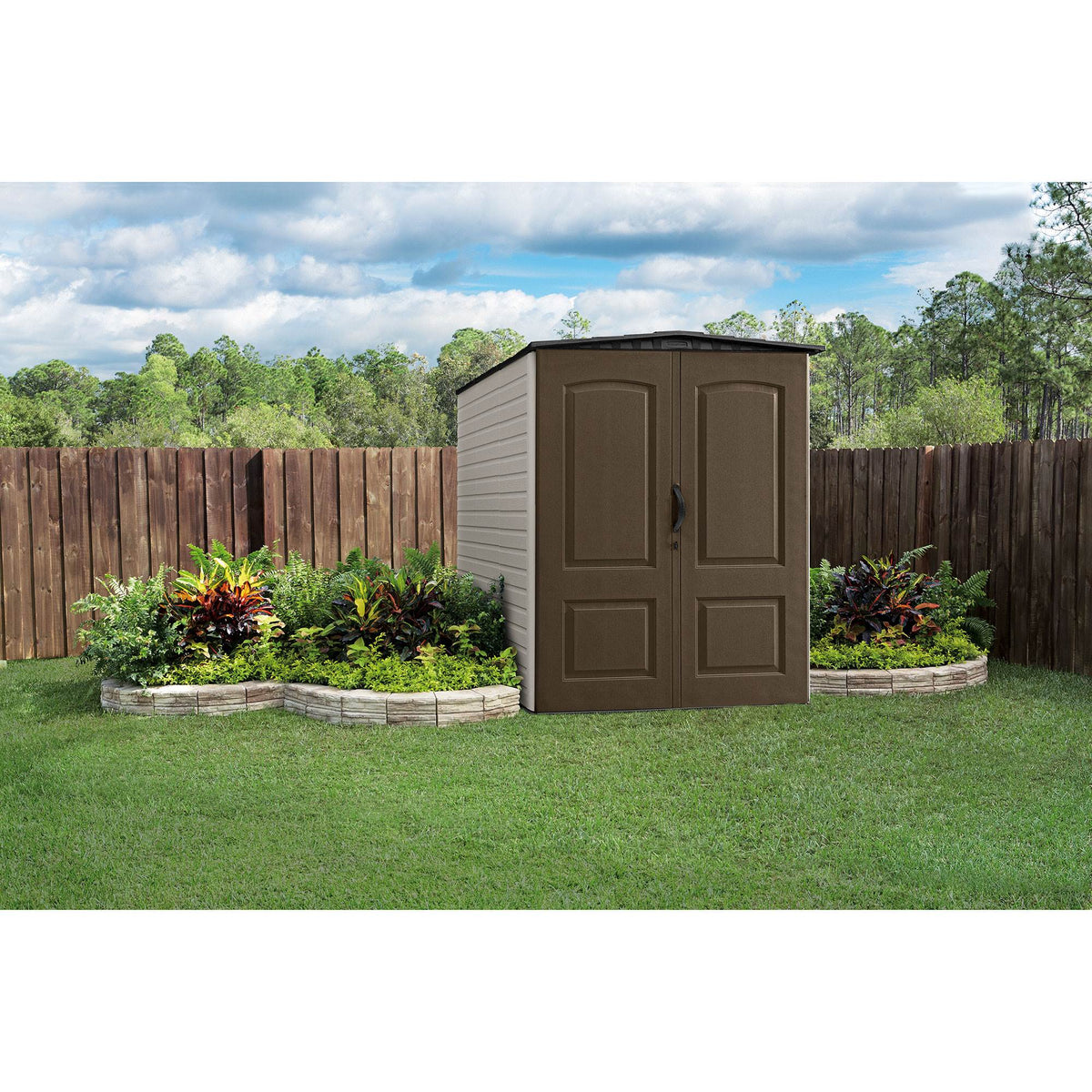 Rubbermaid 5x6 Ft Outdoor Garden Tool Vertical Storage Shed & Shelf Accessories