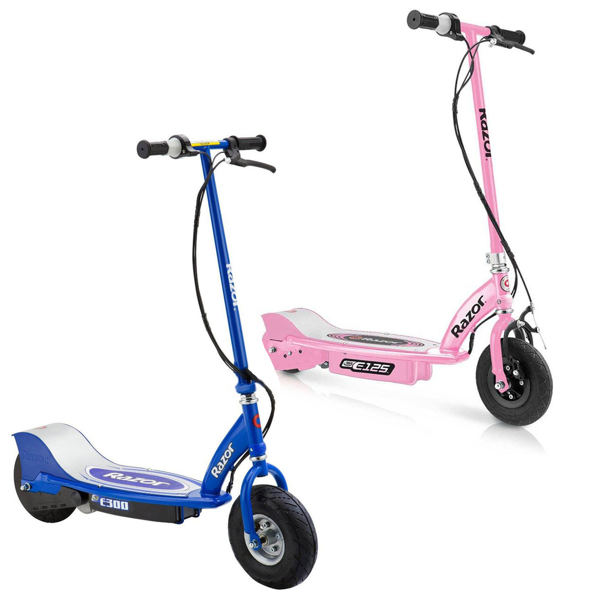Razor E125 & E300 Kids Ride On 24V Battery Powered Electric Scooters (2 Pack)