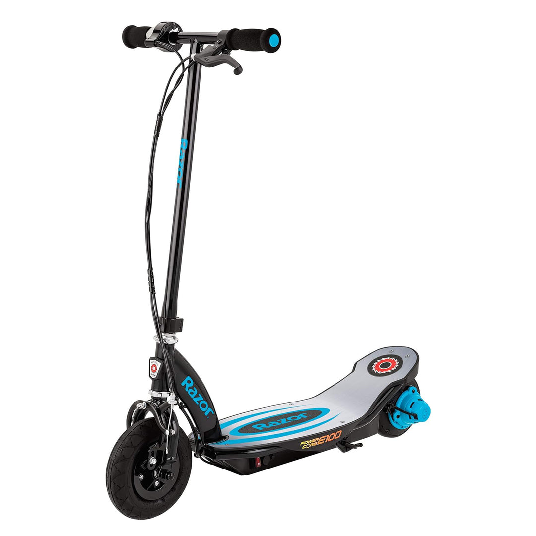 Razor Power Core E100 Electric Kids Scooter with 8" Front Pneumatic Tire, Blue