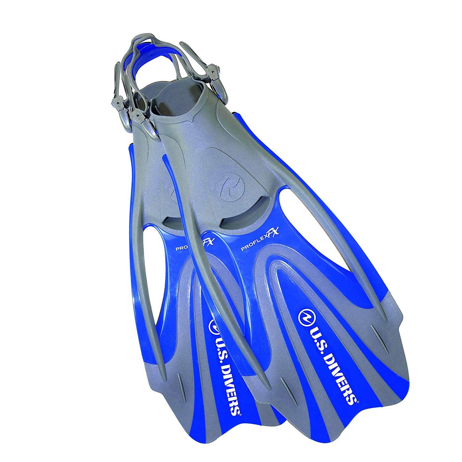 U.S. Divers Proflex Fx Size Medium Diving SwimmingFins with Bag, Blue (Open Box)
