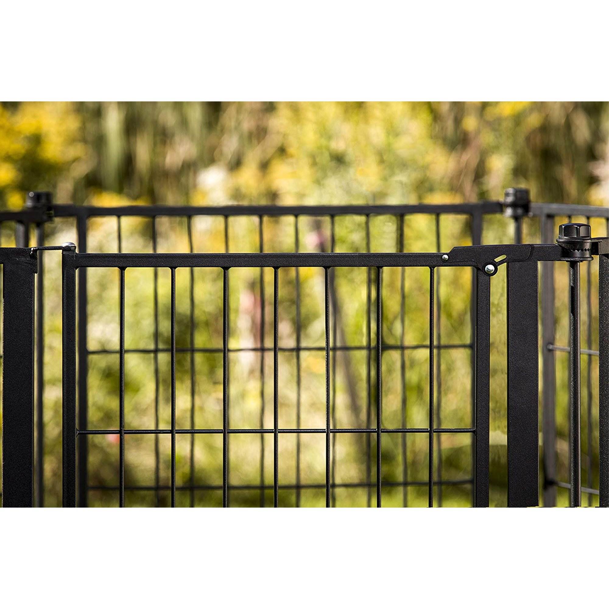 Carlson 28 Inch Outdoor Chew Proof Super Wide Steel Pet Pen and Gate, Black