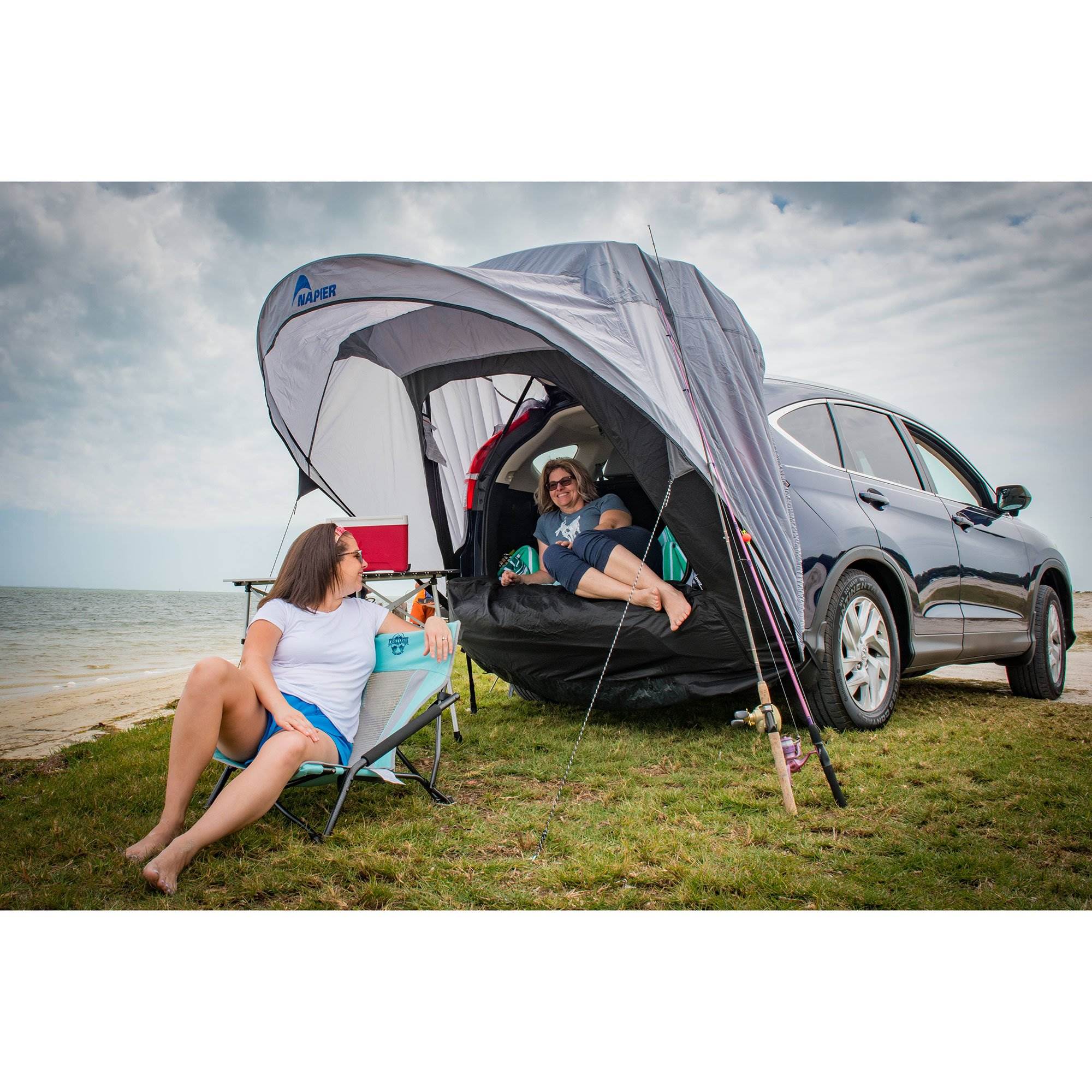 Napier Sportz Cove 61500 Mid to Full Size SUV Tailgate Shade Awning Tent, Gray