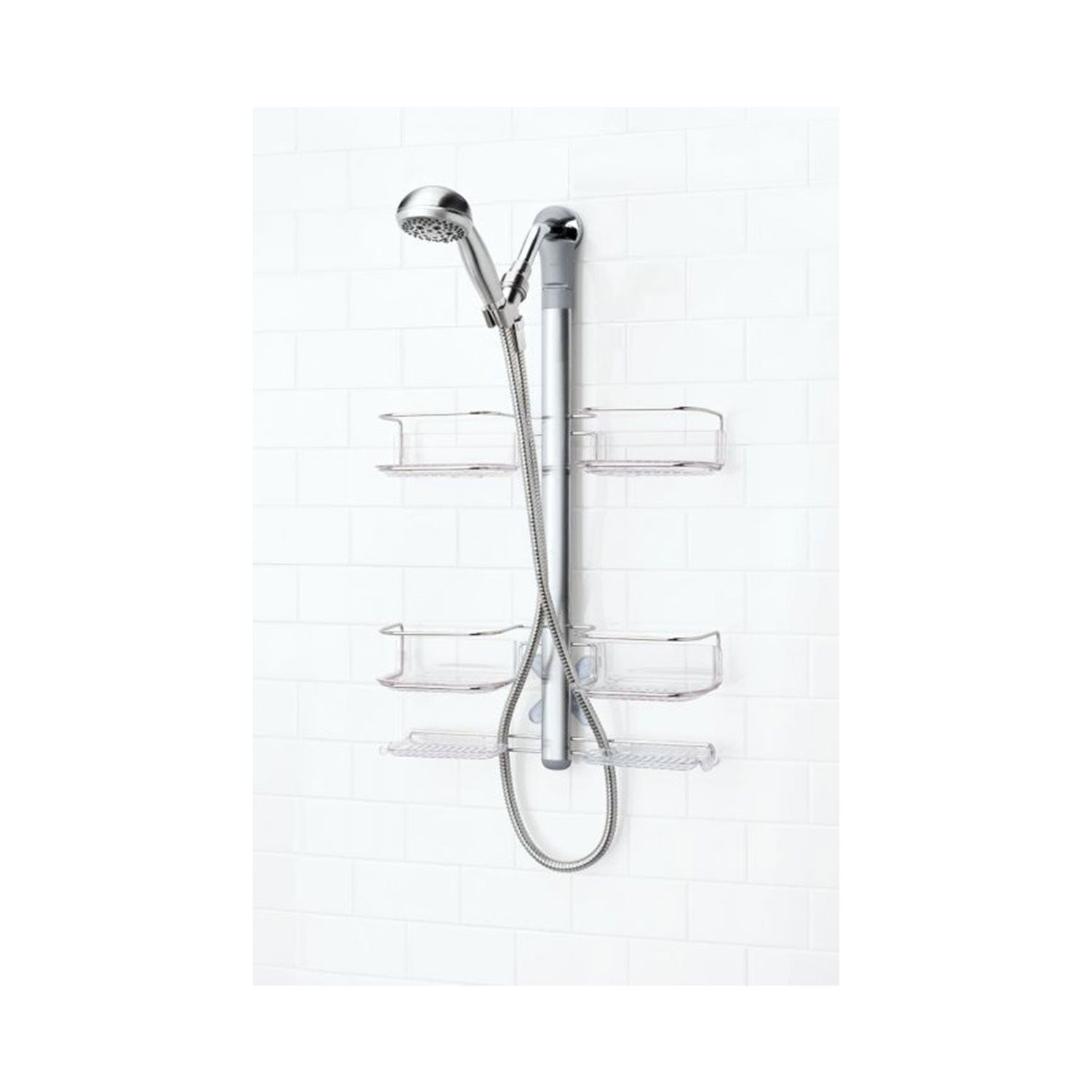 OXO Stainless Steel Shower Caddy w/ Hose Keeper Handheld Shower Head (For Parts)